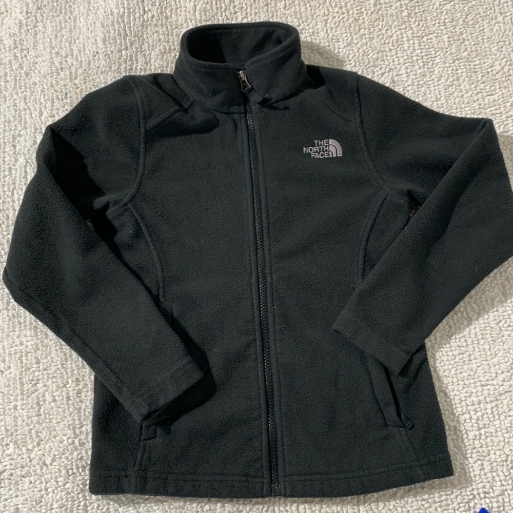 The North Face youth black fleece jacket